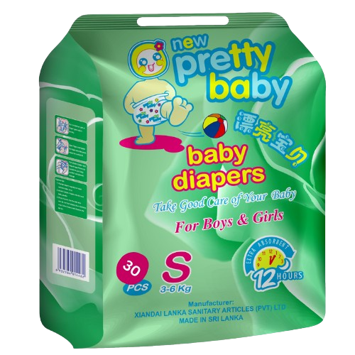 Pretty Baby Disposable Baby Diapers Small  - 30Pcs